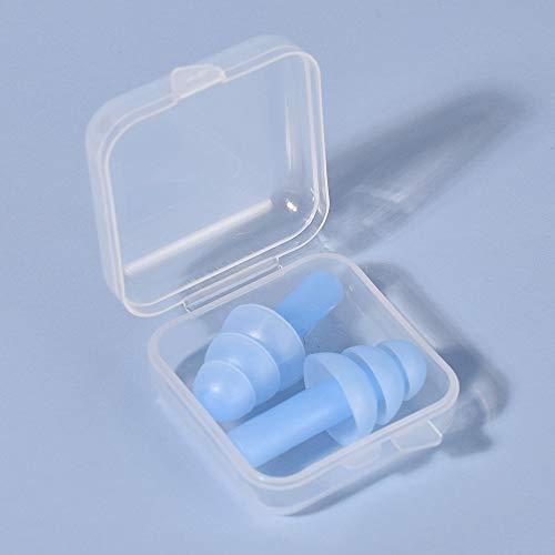 sazoley 1 Pair Reusable Silicone Ear Plugs Waterproof Noise Reducing and Sound Blocking Earplug with Box