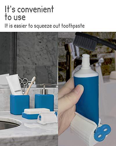 MoHern MoHern Plastic Toothpaste Squeezer, 4 Pcs Toothpaste Tube Squeezers, Multi-Purpose Toothpaste Dispenser, Rolling Toothpaste Holder Stand