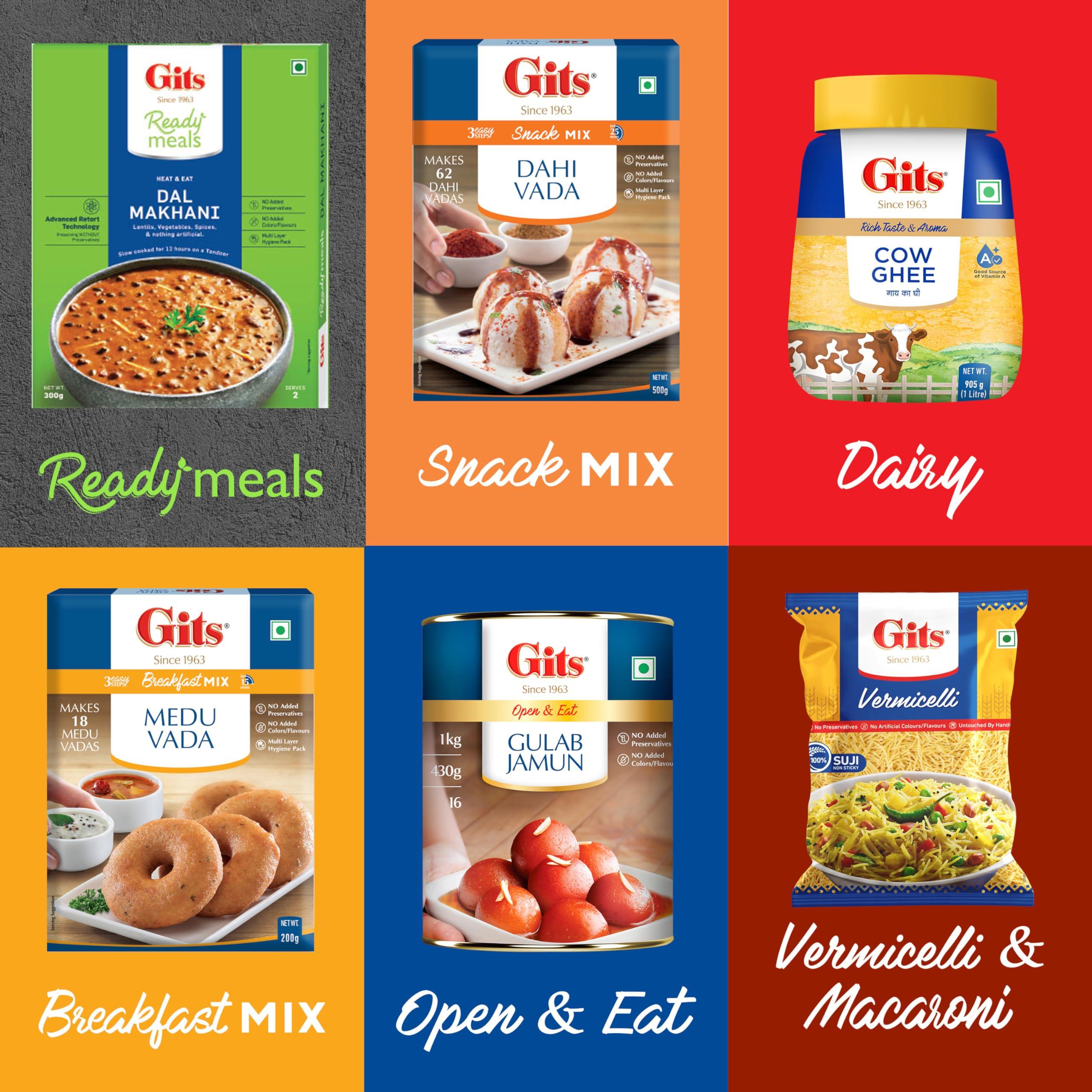 Gits Gits Instant Gulab Jamun Dessert Mix, Makes 40 per Pack, Pure Veg, Delicious Indian Dessert and Mithai, 400g (Pack of 2, 200g Each), White