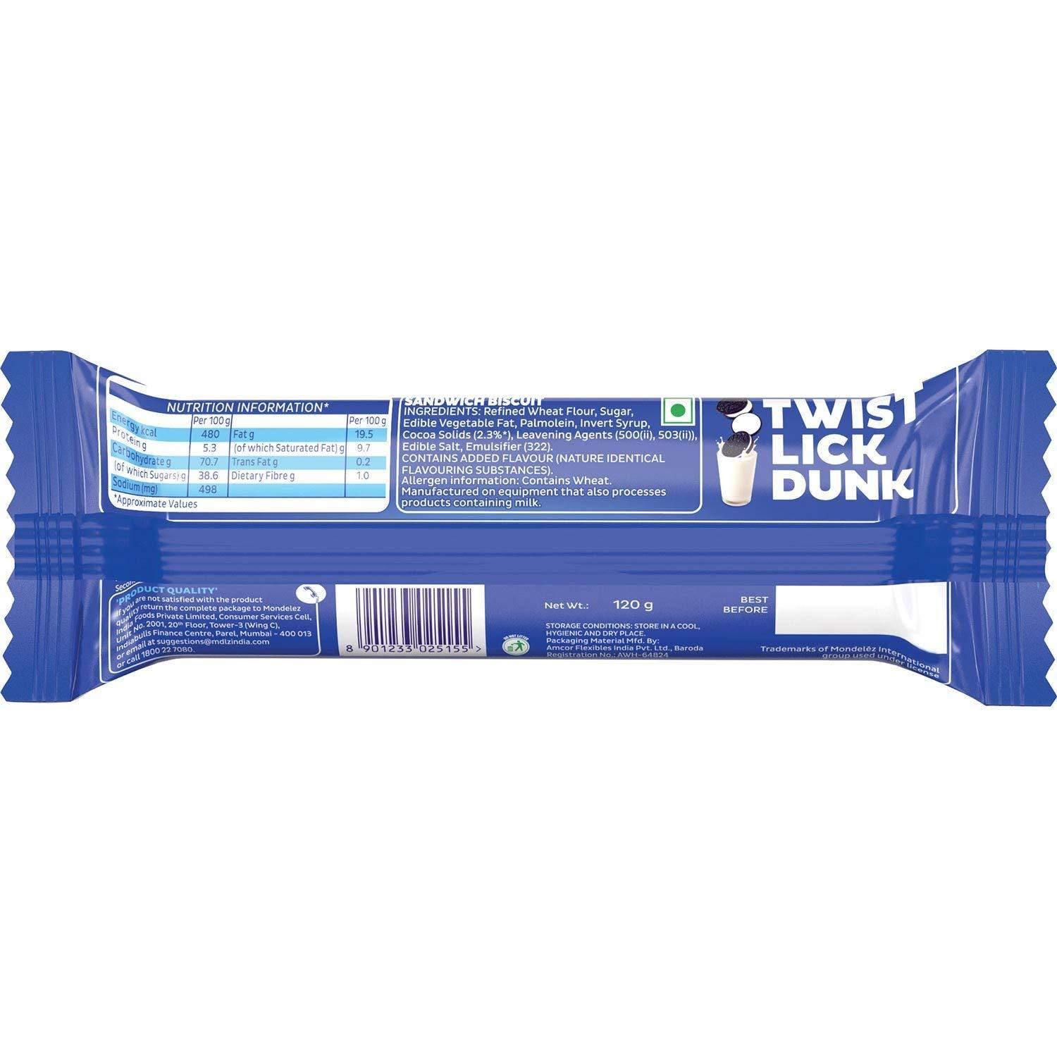 Cadbury Cadbury Oreo Original Chocolatey Sandwich Biscuits, 120g (Pack of 16)