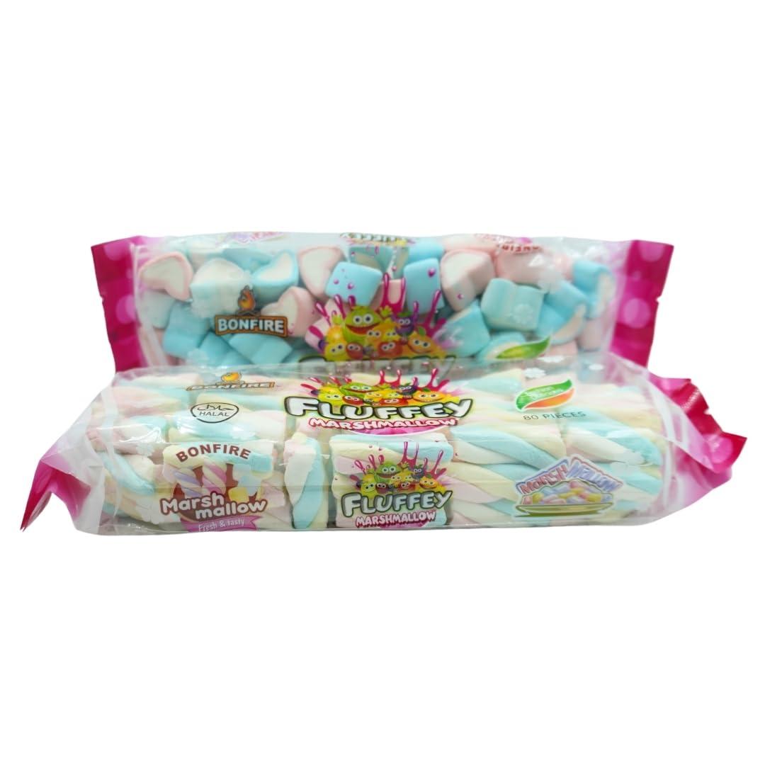 Fluffey Marshmallows 80 Pieces Assorted Fruit @Chocopops