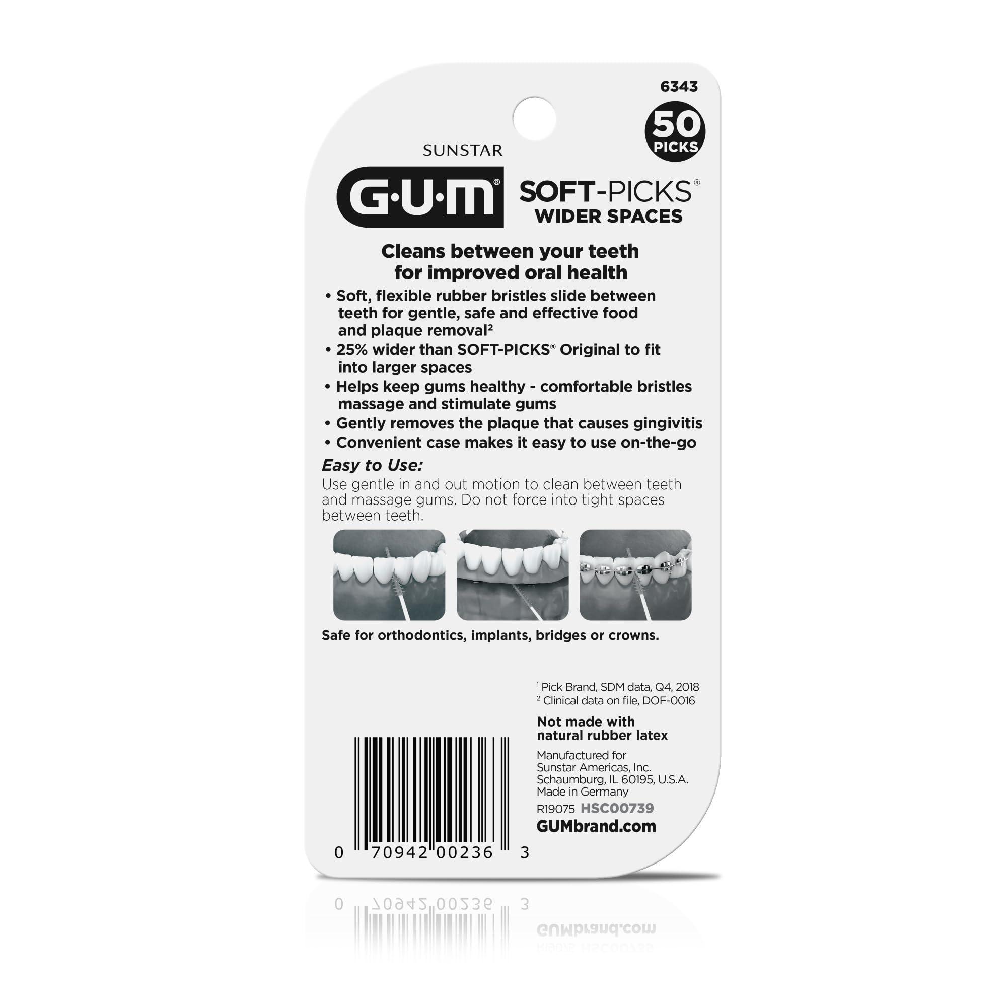 Gum GUM Soft-Picks Wider Spaces Dental Picks (Pack of 50)
