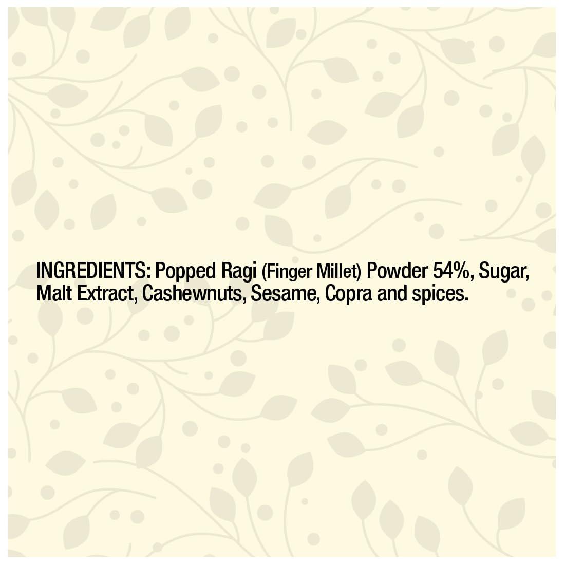 INDIRA Indira’s Ragi Huri Hittu - Teens & Kids Special, Popped Ragi Flour with Cashew Nuts, Malt, Spices (400g, Pack of 4), Ragi Malt Mix, Instant Ragi Porridge Mix, Ragi Laddu Mix