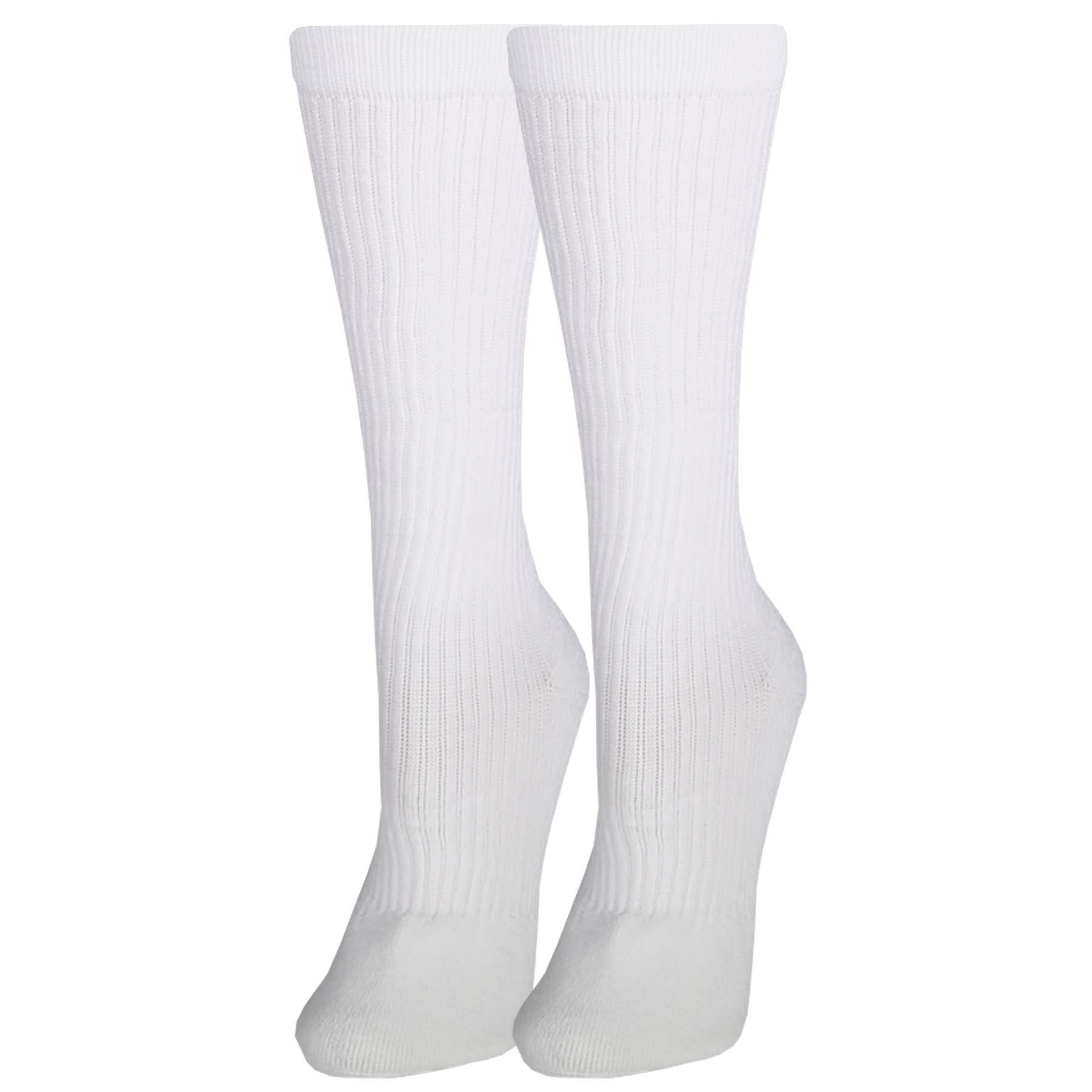NuVein NuVein Compression Socks Mid Calf Crew Length 15-20 mmHg Graduated Support Cushion Foot, White, Small