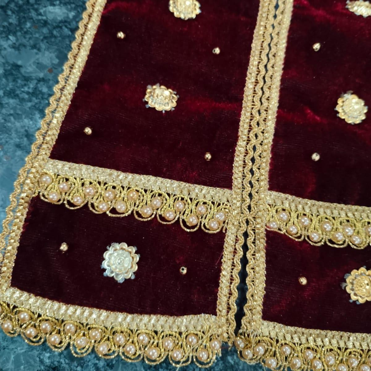 Jainkart Jainkart Royal Brown Bhagwan Dupatta/Uparna For Pooja, Mandir, Home Uses Ganeshji Patka, Shringar/Chunari/Shawl/Dress/Poshak/Designer Vastra in Velvet Material for Statue,Idol,Murti(Size - 30inch)