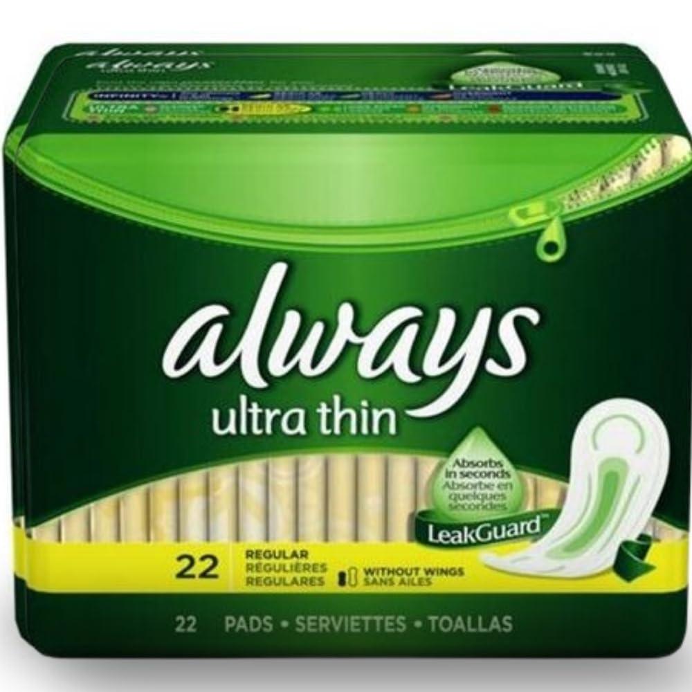 Procter And Gamble Always Pads Ultra Thin without Wings Regular 22 pads