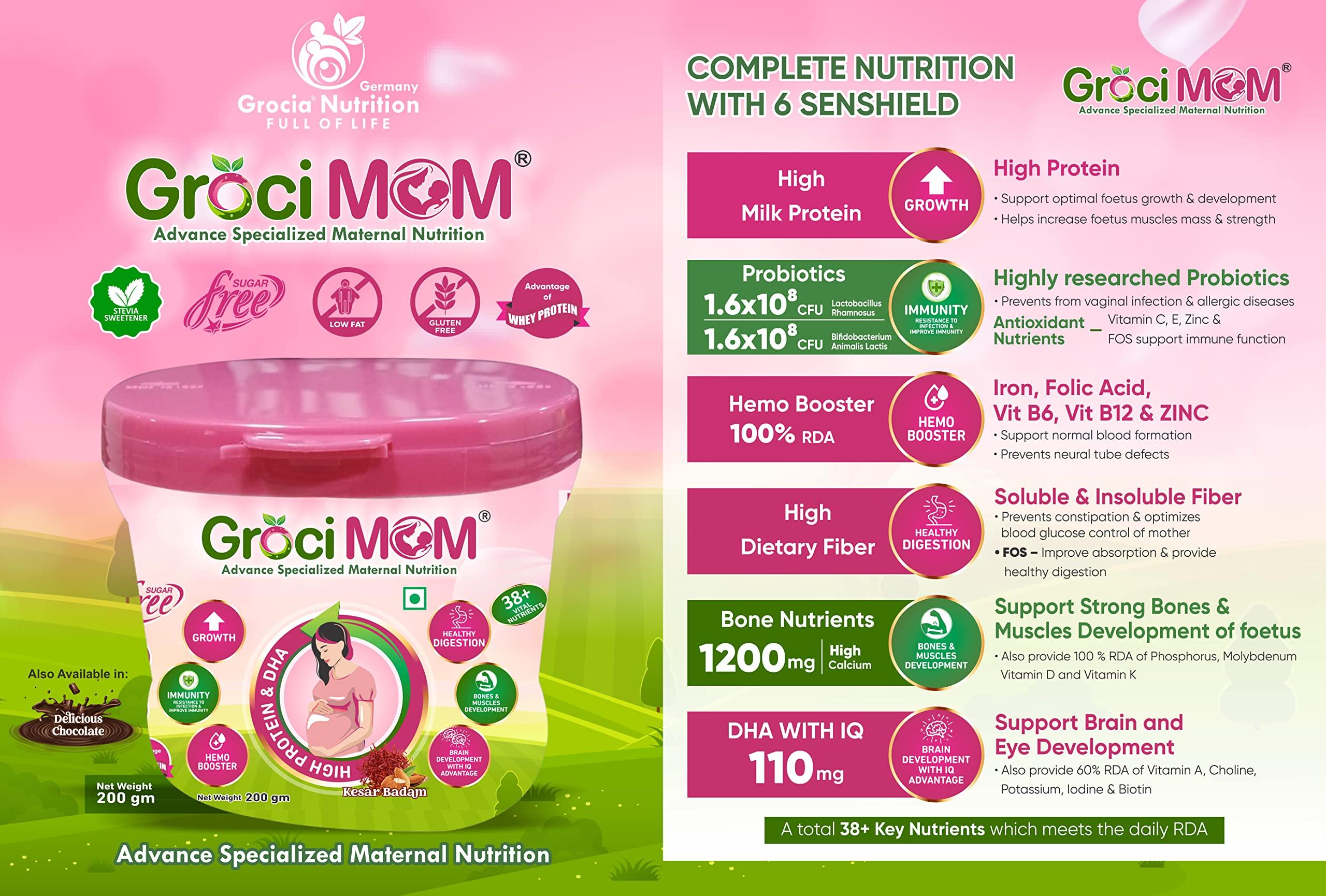 Groci Mom Advance Specialized Maternal Nutrition Groci Mom (Chocolate) Advanced specialized Maternal Nutrition