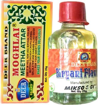 DEER BRAND DEER BRAND Meetha Attar 25g & Biryani Flavour Attar 25g Mughlai Mitha Essence Biriyani Used in Sweet & Rices Dishes