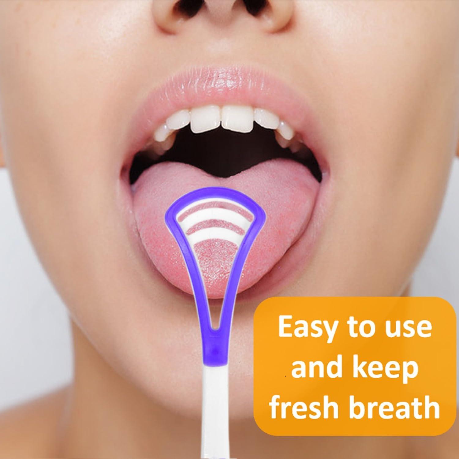 Calitate24 Calitate24 6Pcs Tongue Cleaner Brush,Abs Flexible Tounge Scraper Cleaner,Brushing And Scraping For Oral Care,Double Sided Tongue Cleaning Brush,Multicolor