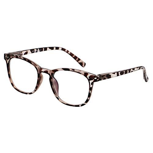 ANDWOOD Blue Light Blocking Glasses Women Small Face Clear Frame Bluelight Blocker Teens Leopard ANDWOOD