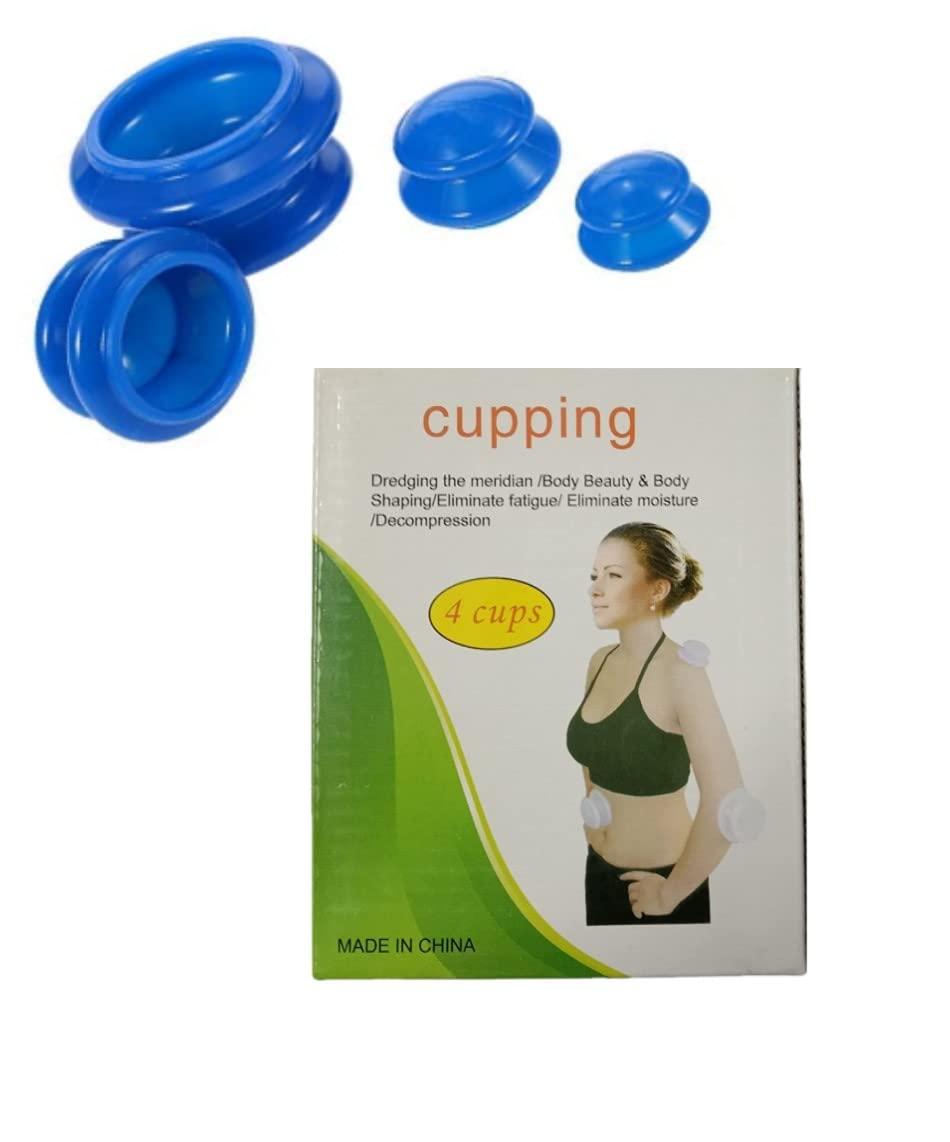 ACM ACM 4 Pcs Moisture Absorber Anti Cellulite Vacuum Cupping Cup Silicone Family Facial Body Massage Therapy Cupping Cup Set of 4