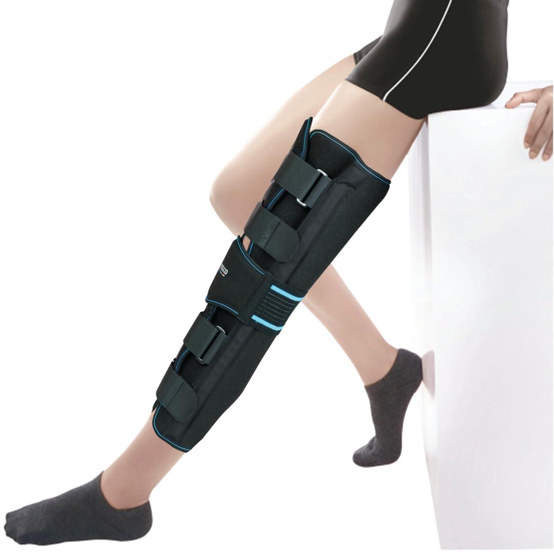 Vissco Vissco Knee Stabler - Long 19" Brace (Firm Support) Knee Support for Osteoarthritis of knee joint, Pain Relief, Knee Stabilizer, Joint Injury, Knee Immobilizer - Small (Black)