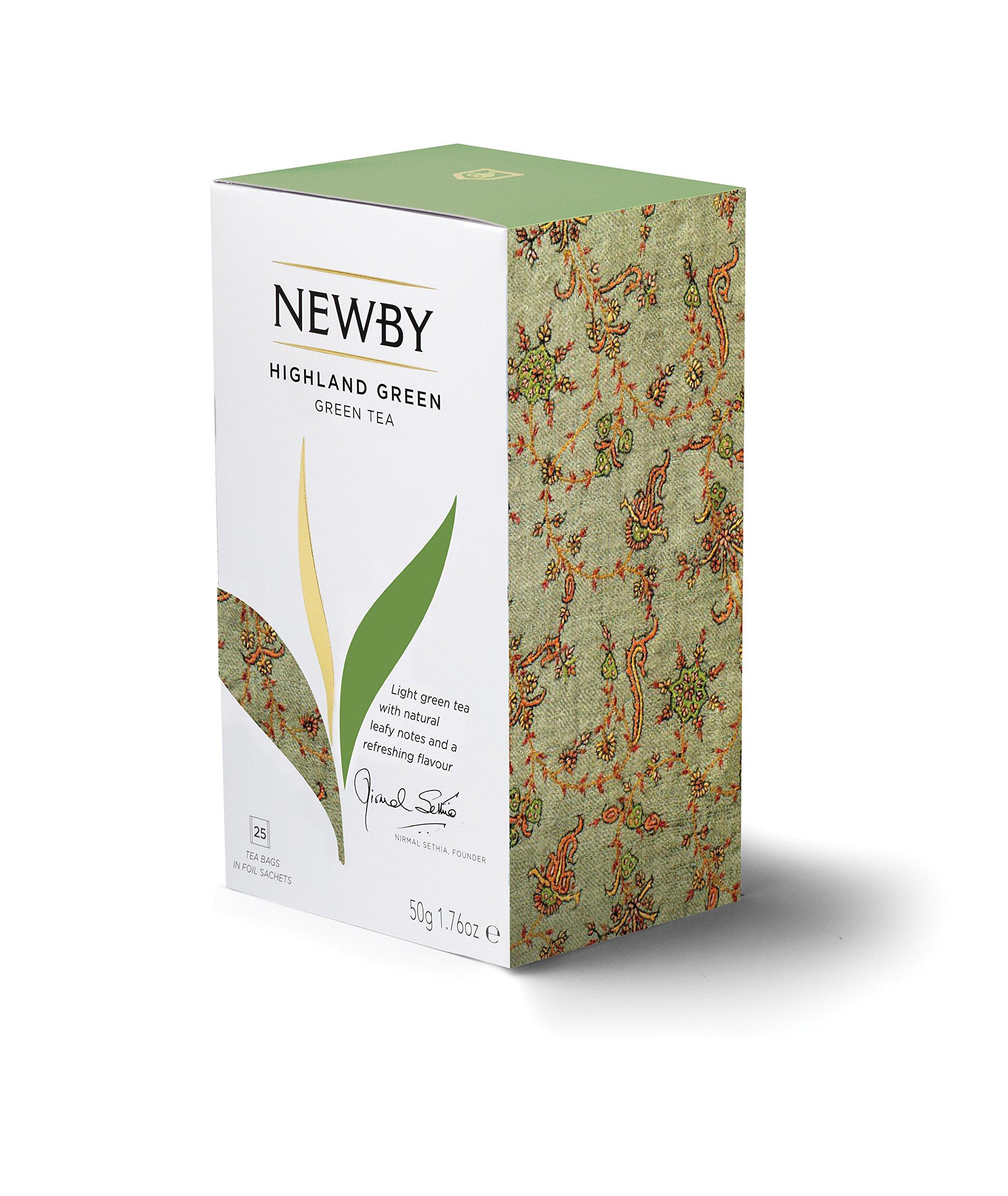 Newby Newby Highland Green Tea Bags | 25 Counts | Unique Blend of Mountain Teas From Indias Grassy, Mist-Clouded Slopes. | Luxury Tea For Gently Reviving the Mind & Body | 50 gm