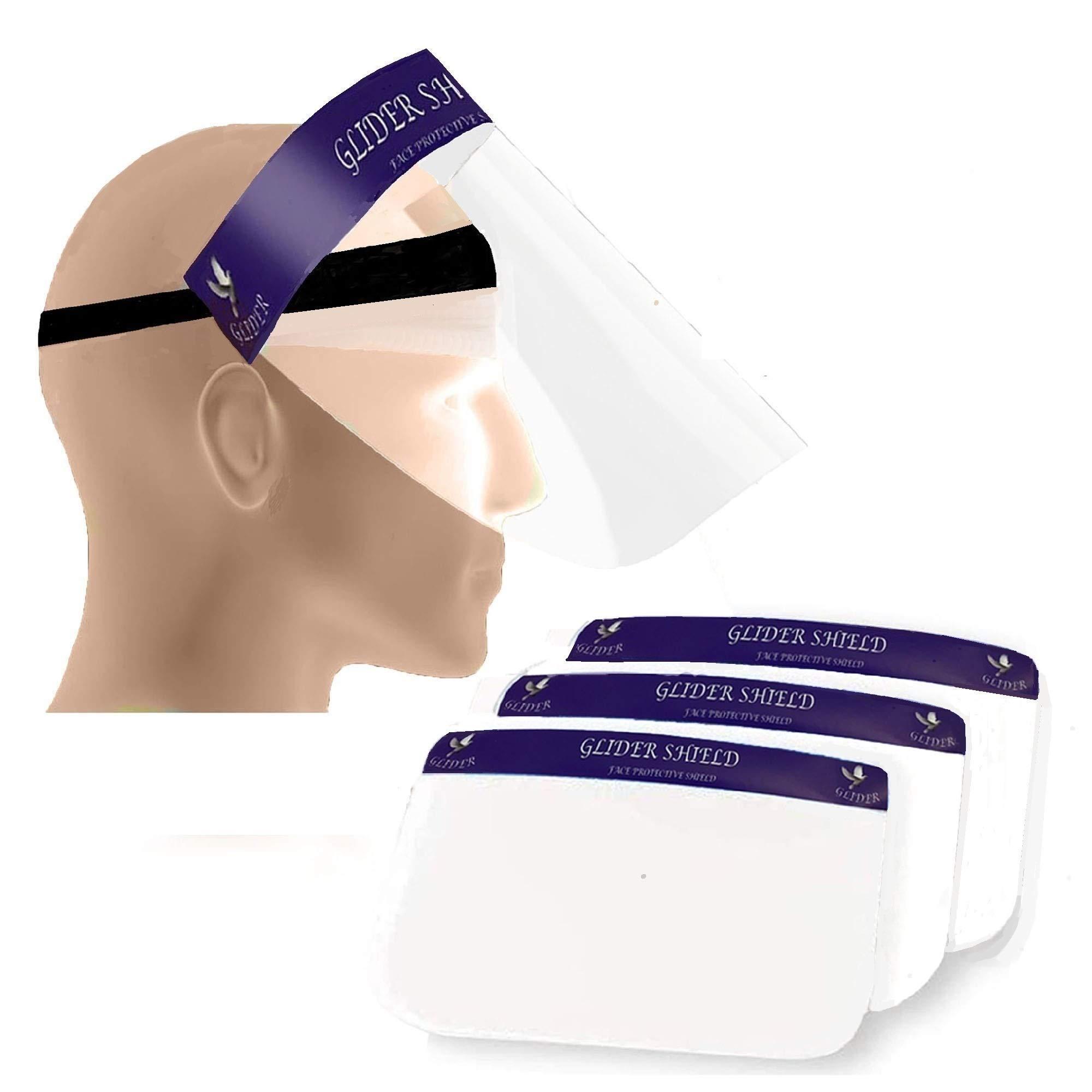 GLIDER GLIDER Premium Protective Foamless Reusable Safety Face Shield, 90 Degree Movable (pack of 3)