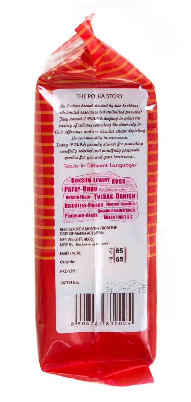 POLKA POLKA PACK OF 6 SUJI Rusk, 3 Crispy Toast, 3 Tea Toast,2400 Gm, RUSK FAMILY COMBO PACK