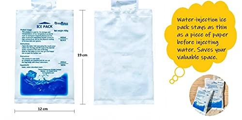 TINSICO TINSICO Ice Bag Water-Injection Ice Pack (Pack of 4, 400 ML) for Pain Relief and Ice Box Reusable Cold Pack for Food Medical Storage and Delivery