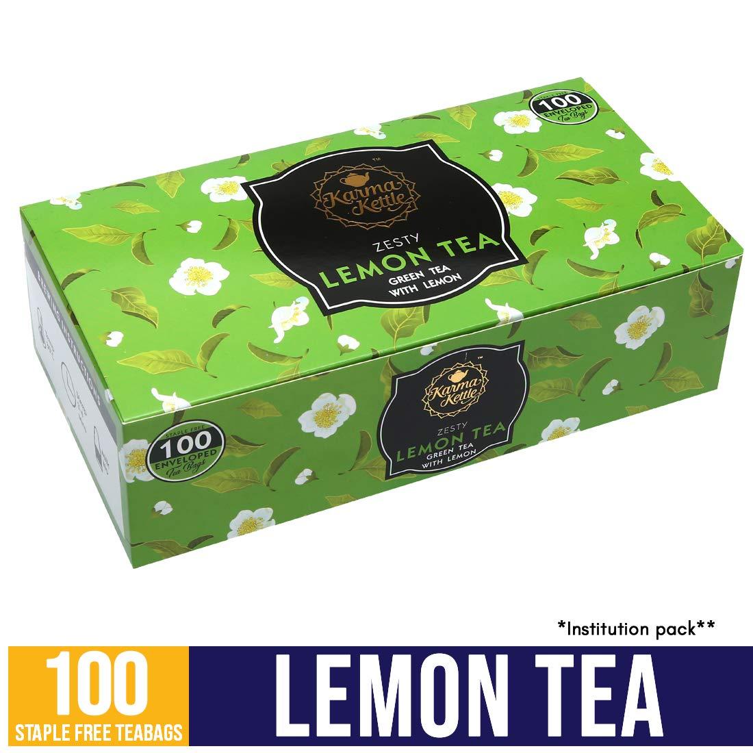 Karma Kettle Karma Kettle Lemon Tea Unbleached and Staple-Free Teabags with Natural Flavourings (100 Double Chambered Teabags), 200 g