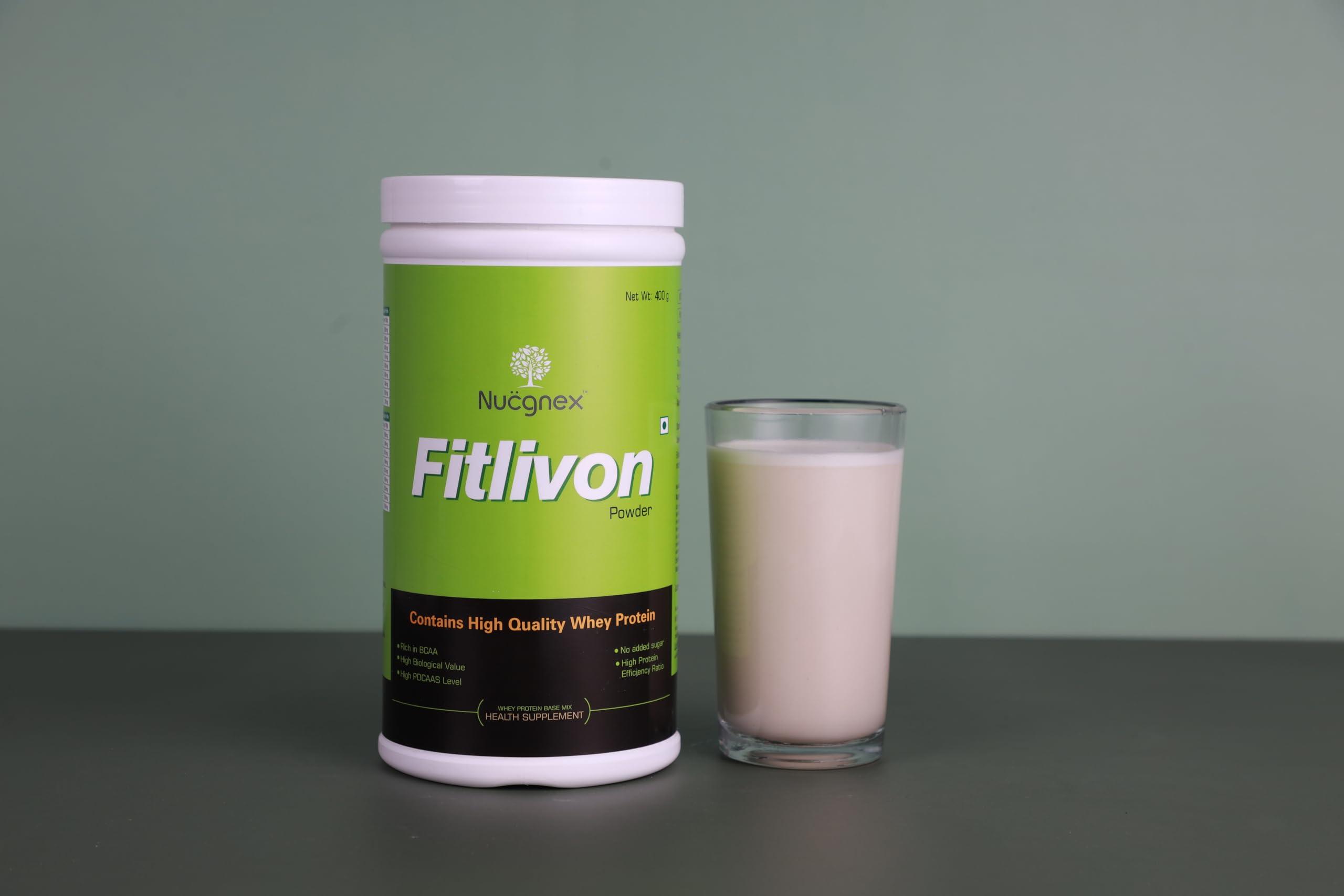 Fitlivon Fitlivon Whey Protein Powder with High Protein Efficiency | Easy Dissolving & digesting | No added Sugar | Rich BCAA & PDCASS level | Tested & Certified |13gm Protein/Scoop 30 servings(400 gm/0.8lb)