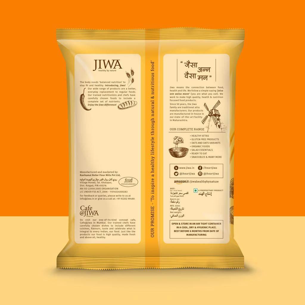 Jiwa Jiwa Healthy by nature Multigrain Atta/Flour 1 Kg & Oats Flour, 900 g (Gluten Free)
