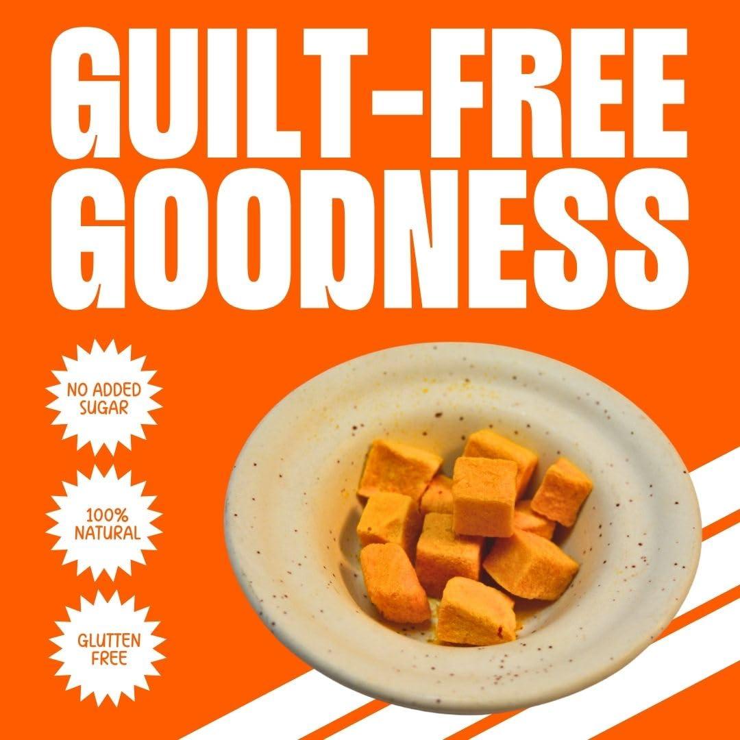 Moon Moon Freeze Dried Mango Cubes | Healthy Mango Snack | 100% Natural, Vegan, No Preservatives, No Added Sugar | (16Gm) (Pack of 2)