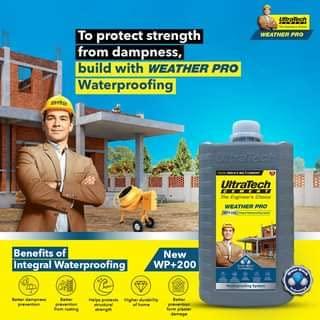 ISPA UltraTech Weather Pro WP+200 is an Integral Waterproofing Liquid Developed at UltraTech Research Lab. 1 Litre