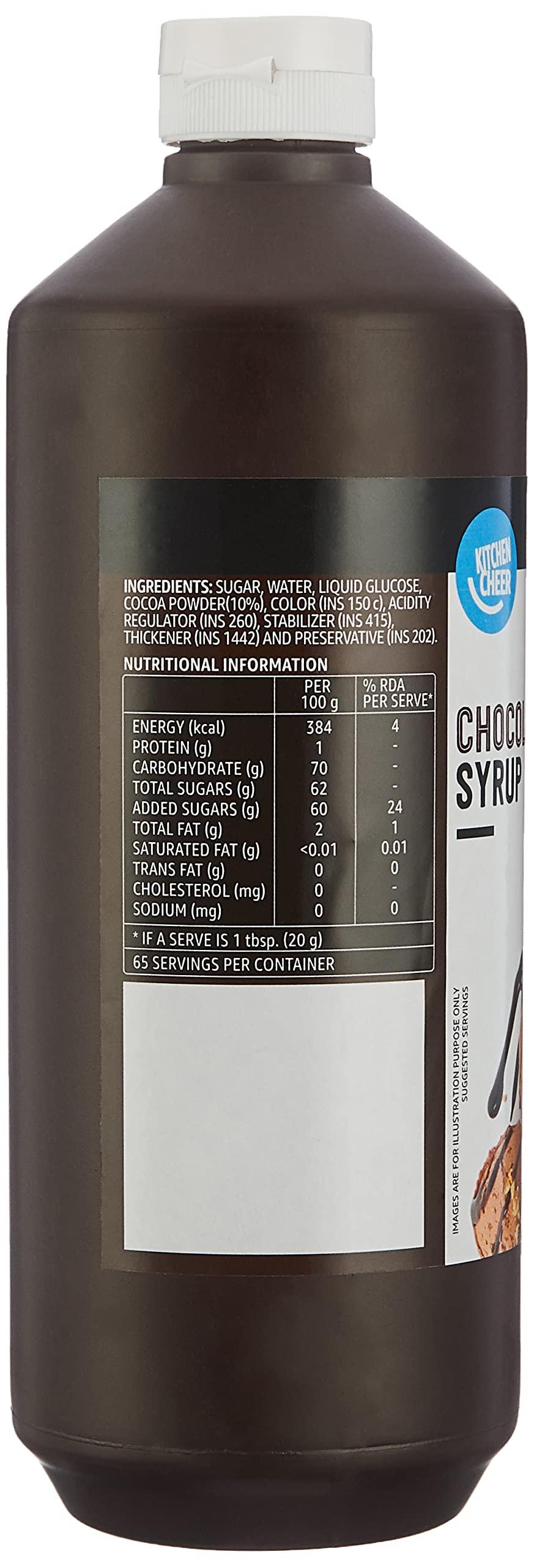 Amazon Brand - Kitchen Cheer Amazon Brand - Kitchen Cheer Chocolate Syrup, Rich Chocolate Flavour, Creamy Texture, No Malt, 1.3Kg