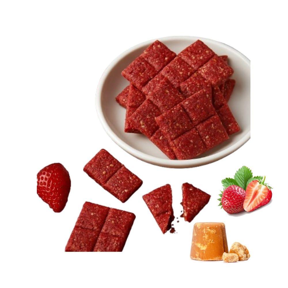 LONAVALA FOODS Lonavala Strawberry Groundnut Crushed Chikki,| No Added Preservatives and Colours | Lonavala Foods at your doorstep (400 Grams)