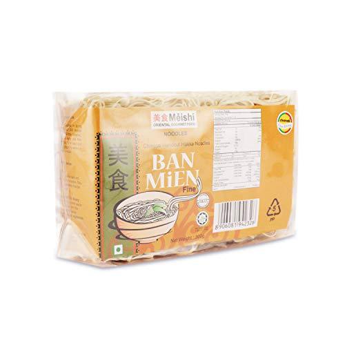 Meishi Meishi Ban Mien Handcut Hakka Fine-Size Noodles, 300g | Pack Of 2 | Refined Wheat Flour Noodles | Air-Dried Hakka Noodles