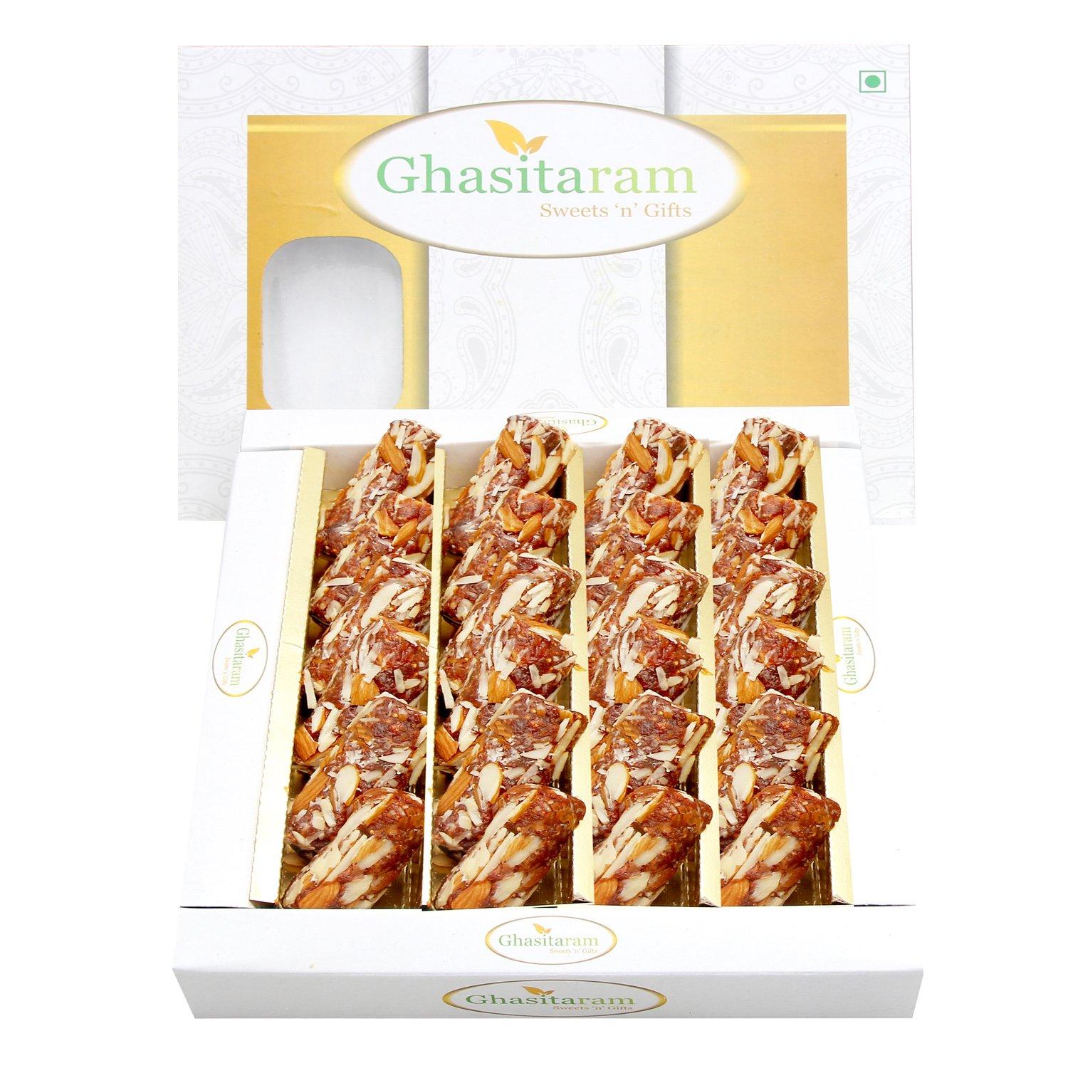 Ghasitaram Gifts Ghasitaram Gifts Sugar Free Anjeer Dryfruit Roll (400 GMS) |Gift for Diwali,Holi,Rakhi,Valentine,Christmas,Birthday,Anniversary,Gift for Her,Him,Mothers Day,Fathers Day|