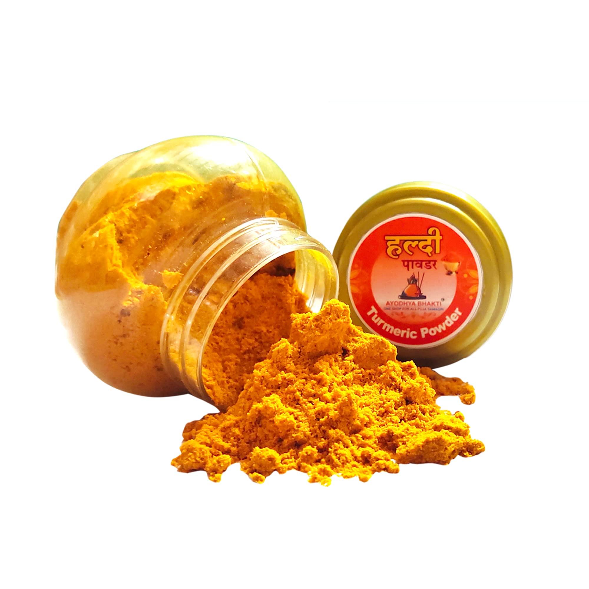 Ayodhya Bhakti Ayodhya Bhakti Natural & Pure kumkum (Roli) & Halid for Puja and Tilak (Shindoor) 50 Grams X 2 Pack