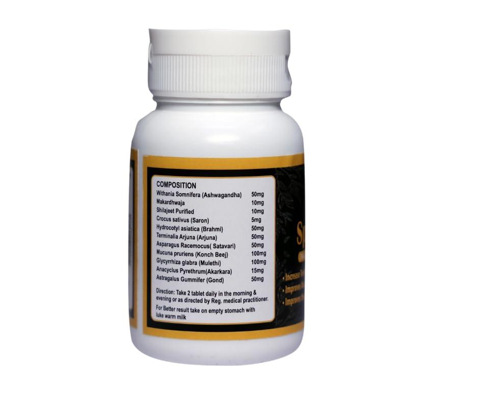 SGP SGP Sperm Booster Tablets for Men | Ayurvedic Male Fertility Sperm Booster Supplements (60 Tablets)