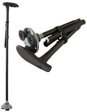 Crownish Crownish walking stick Trusty Cane LED Folding Walking four Head Pivot Base Adjustable As Seen On TV