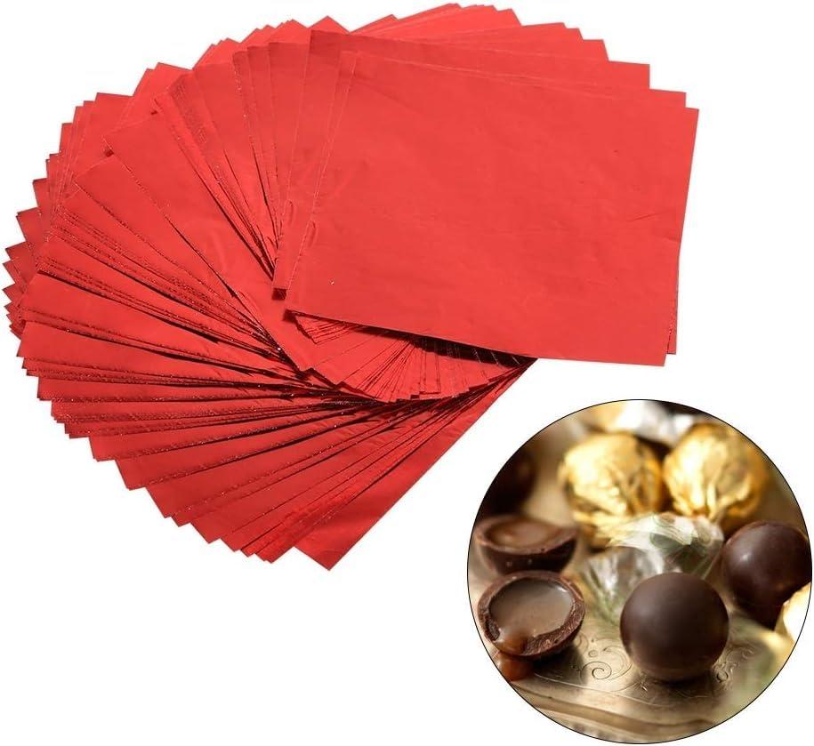 Esslly Esslly Matte Red Chocolate Wrapper | 12.5x10.5 cm | Pack of 250 | Premium Quality, Non-Smudge, Vibrant | Ideal for Chocolates & Candies | Made in India