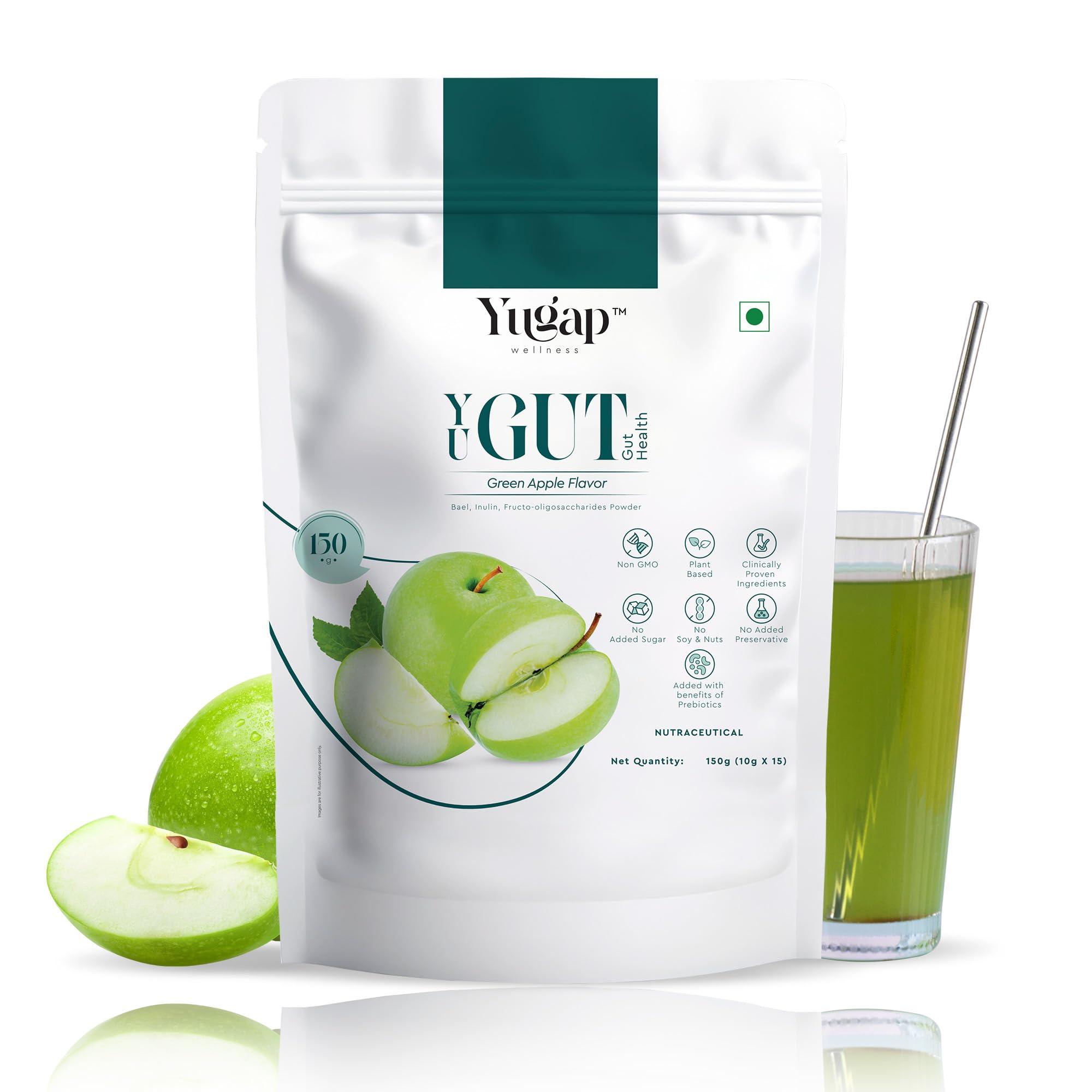 YUGAP WELLNESS Yugap Yugut Health Sachets | Bael Extract, Prebiotic Dietary Fiber | Supports Digestive Health, Regular Bowel Movements, Gut Integrity, and Immune Function (Pack of 1)