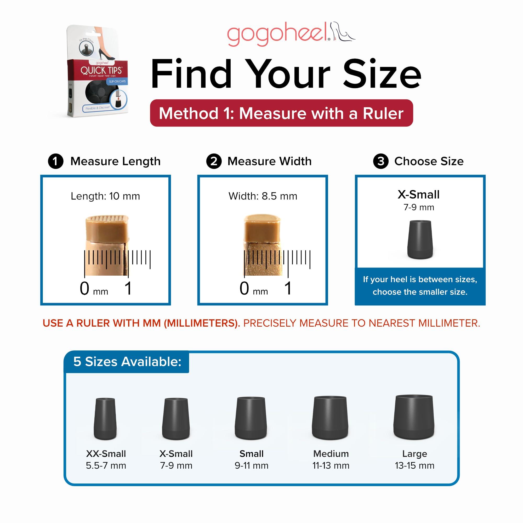 GoGo Heel GoGo Heel Quick Tips-The Original High Heel Protector&Heel Repair Caps-2 Pairs(Small,Small,Black)