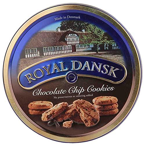 Royal Dansk Royal Dansk Choco-Chip Cookies 340g || Danish Cookies from Denmark in Iconic Blue Tin || Cookies for Tea Time, Snacks, & Gifting || Share with Friends & Family