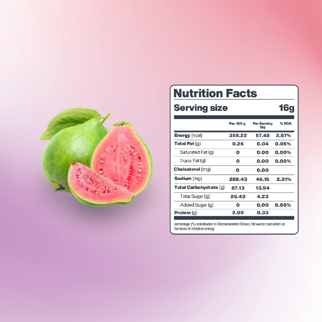 Moon Moon Freeze Dried Guava | No Preservatives, No Added Sugar, Healthy Dried Fruit | 100% Natural, Vegan, Gluten Free Snack for Kids and Adults | 16 g Pouch (Pack of 1)
