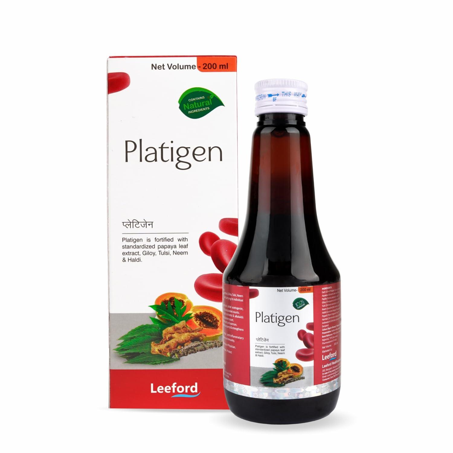 Leeford LEEFORD Platigen Thick Liquid Syrup The Platelet Generator For Healthy Benefits 200Ml Each Pack Of 3