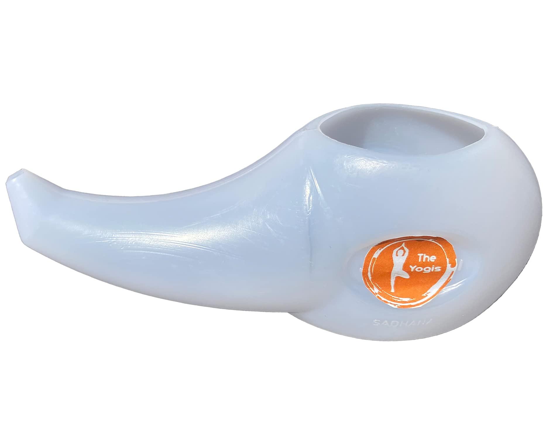 The Yogis The Yogis™ Plastic Jal Neti Pot for Nasal Wash | Size: 300 ML { Free - 1 rubber Neti + 1 Eye Wash Cup }