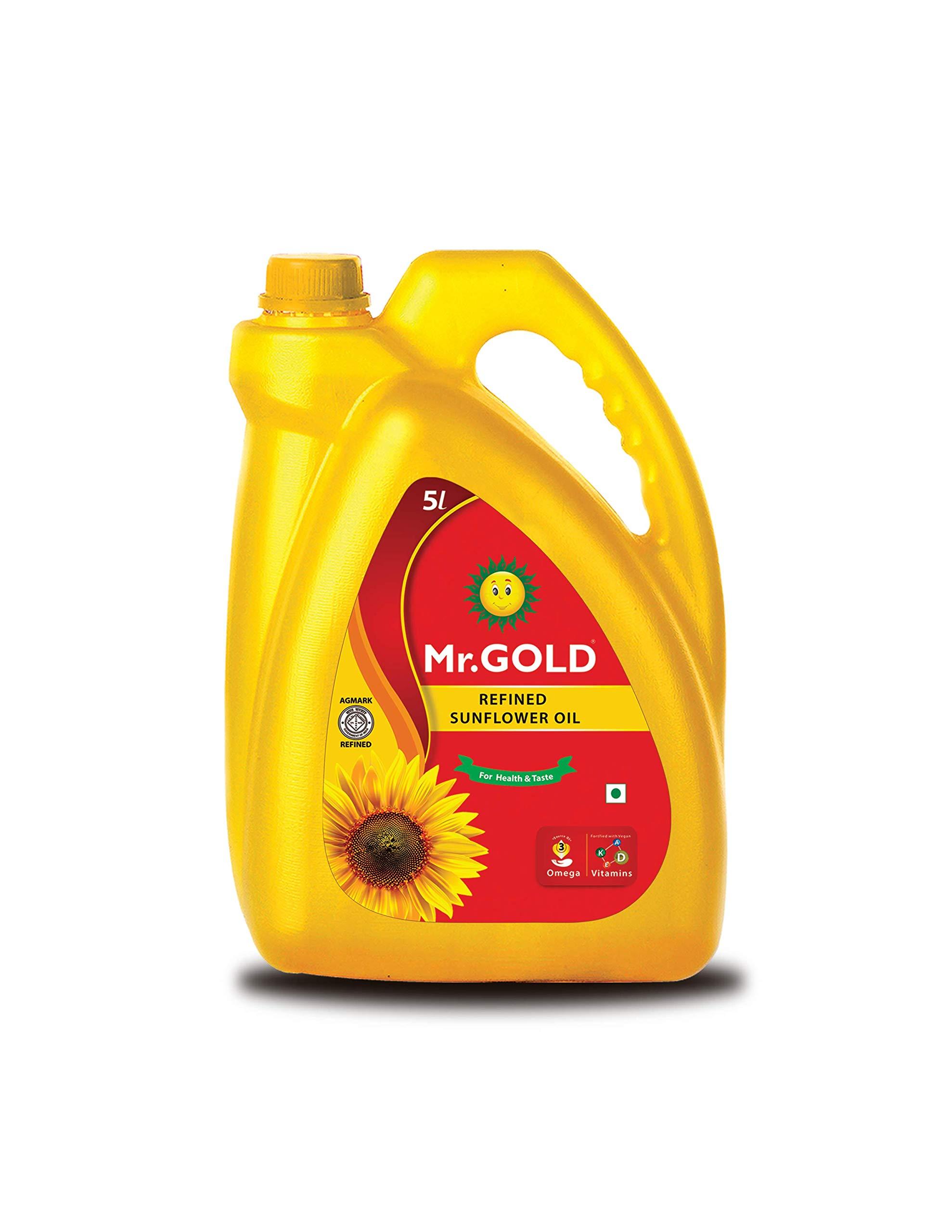 MR. GOLD Mr. Gold Refined Sunflower Oil Can, 5 L