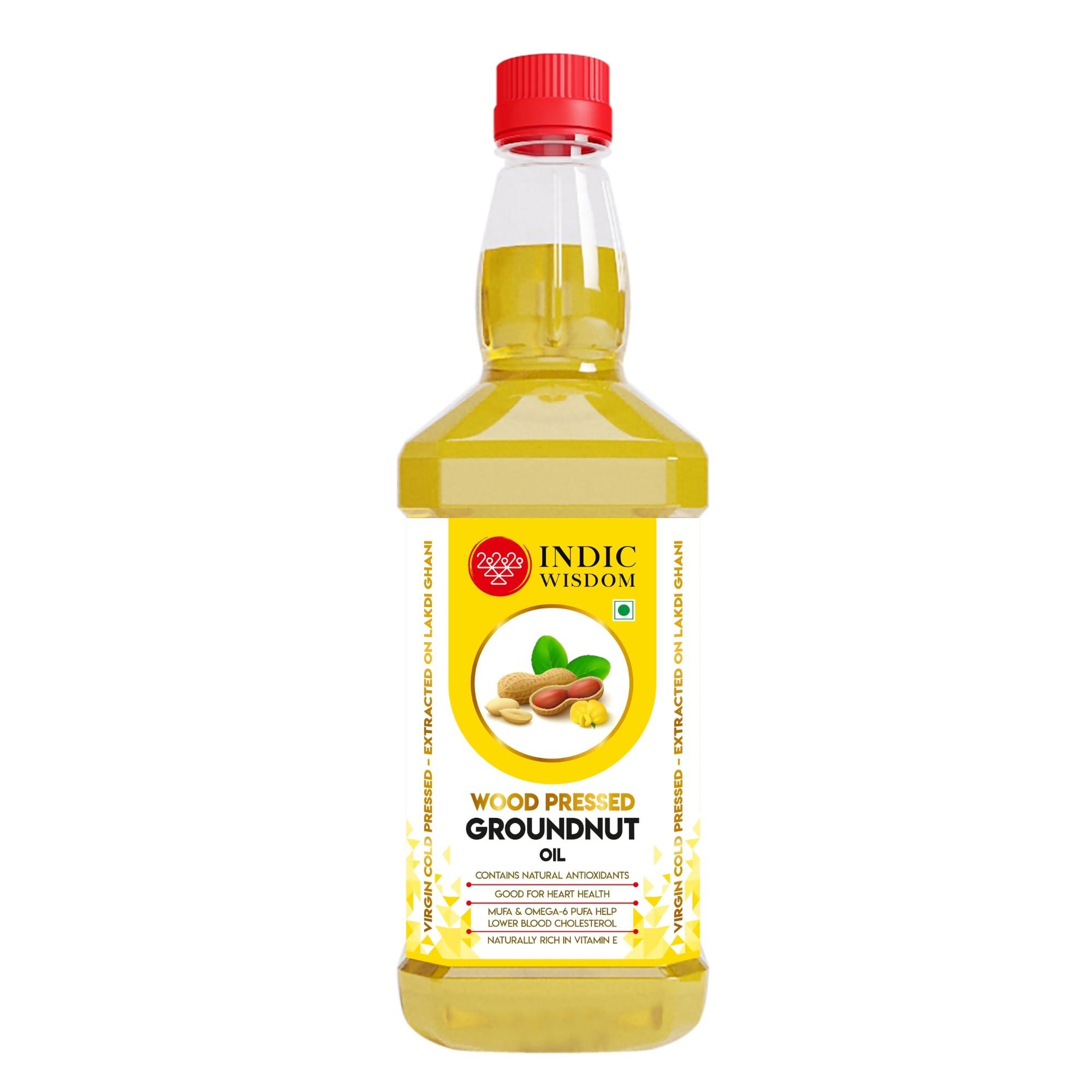 IndicWisdom IndicWisdom Wood Pressed Oils Combo 005 (2 liter Safflower Oil,1 liter Sesame Oil,1 liter Groundnut Oil) (Cold Pressed - Extracted on Wooden Churner) | Kolhu/Kacchi Ghani/Chekku