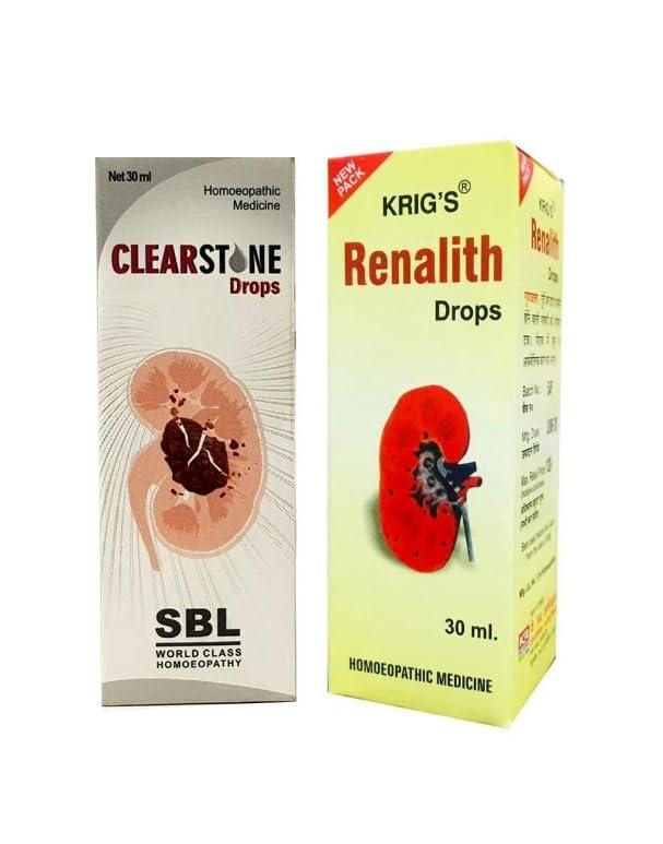 KRIG\'S SBL Clearstone Drops sbl For Kidney Stone & Krigs Renalith Renal Relief DROPS COMBO