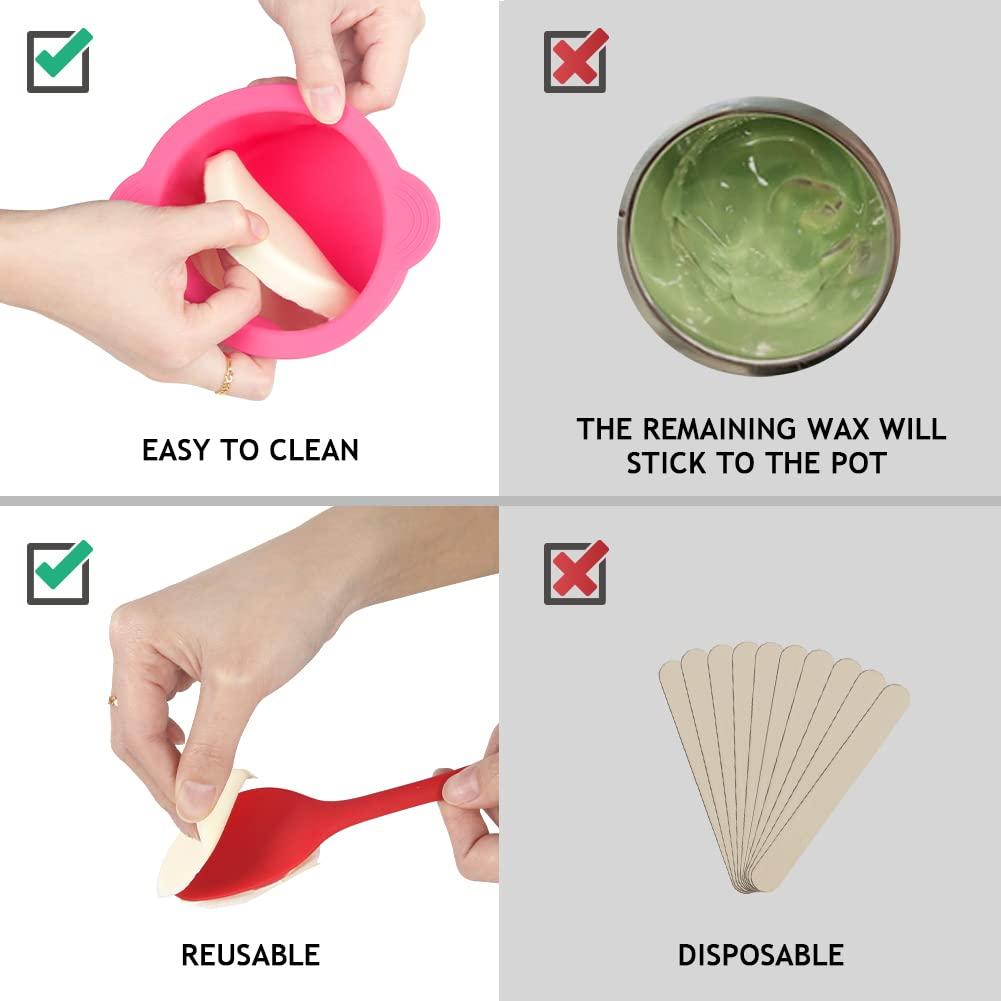 Bestidy Bestidy Wax Warmer Silicone Bowl Replacement,Wax Pot with 1 Pcs Wax Spatula,Heat Safe, Non-stick, and Easy Clean,Reusable & Removable Waxing Liner for All Kinds of 18oz Wax Heater Machine