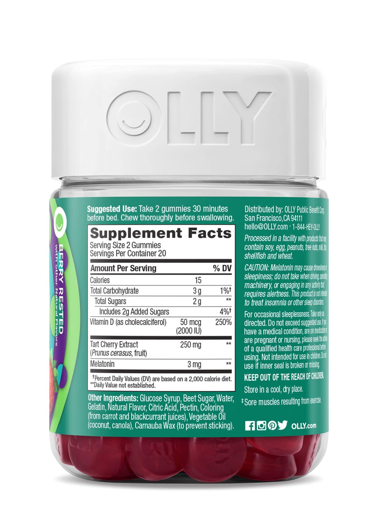 OLLY Olly Muscle Recovery Sleep Gummies Berry Flavor, 40 Count
