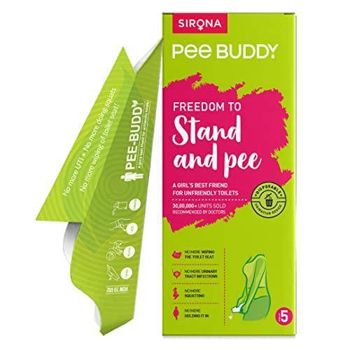 PEE BUDDY PEE BUDDY 5 Funnels Disposable Female Urination Device for Women | Portable, Leak-proof Stand and Pee Funnels for Women, Girls| Public Toilets, Travel, Camping, Hiking and Outdoor Activities