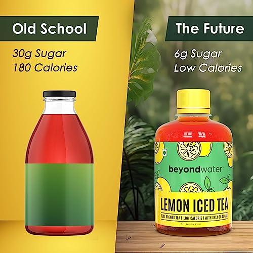 BEYOND WATER Beyond Water Lemon Iced Tea Low-Calorie Ready To Drink Real Brewed Tea with Low sugar 250 ml (Pack of 6)
