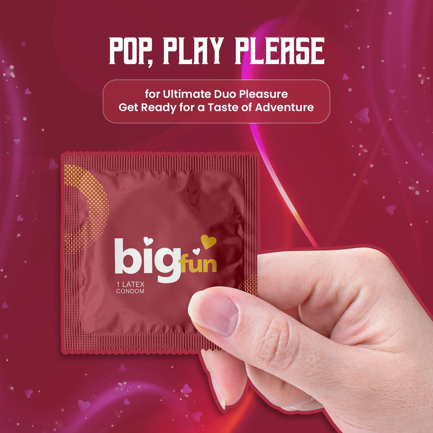 BIGFUN Bigfun Flavoured Dotted, Ribbed & Contoured Long Last Condoms For Men Count 10 - Total 30 Pcs (Juicy Strawberry, Pack of 3)