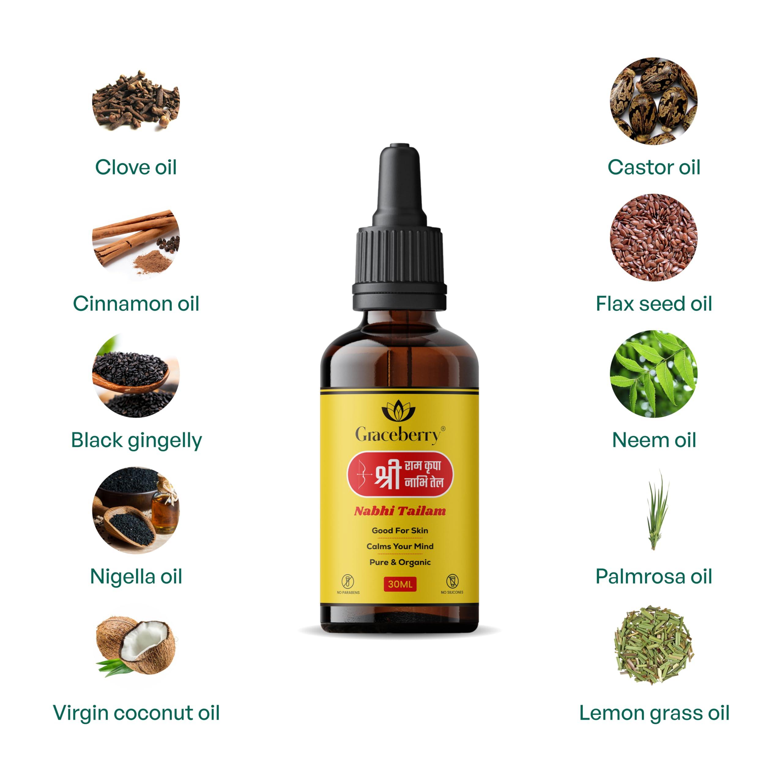 GRACEBERRY Graceberry Ayurvedic Ramban Multi Benefit Nabhi Herbes Oil (Pack of 2)