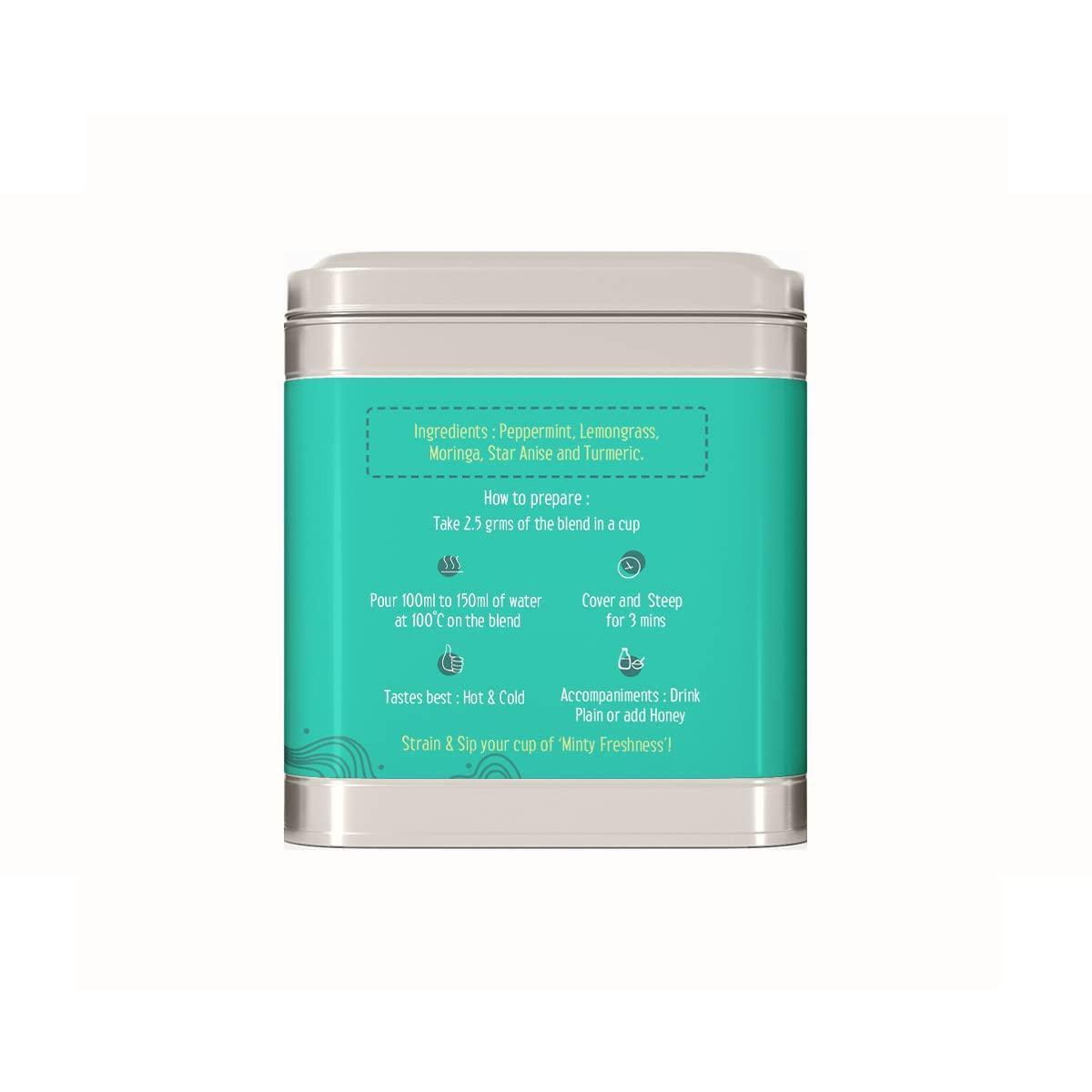 Chawalas Chawalas Tea |Peppermint Cooler |Herbal Tea |Caffeine Free |100% Natural |Tin 30gms