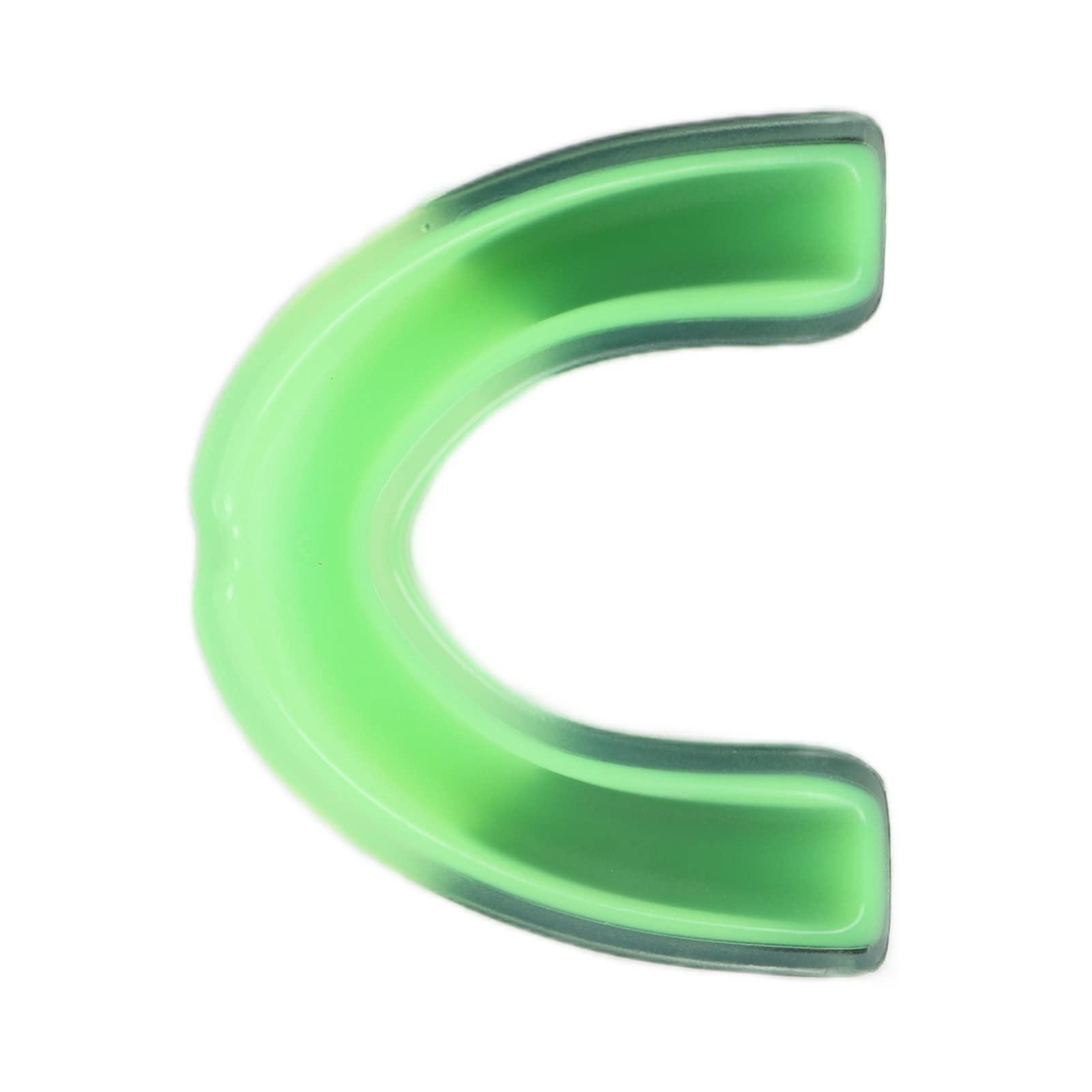 CUYT Flavored Mouth Guard, Protect Cheeks Mouth Guard for Lacrosse for Boxing for Basketball for Hockey(Green black)